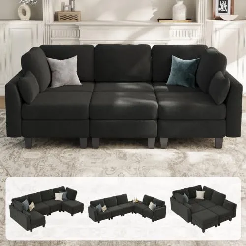 Mangodan Modular Sleeper 6-Seat Rectangle — Dark Grey